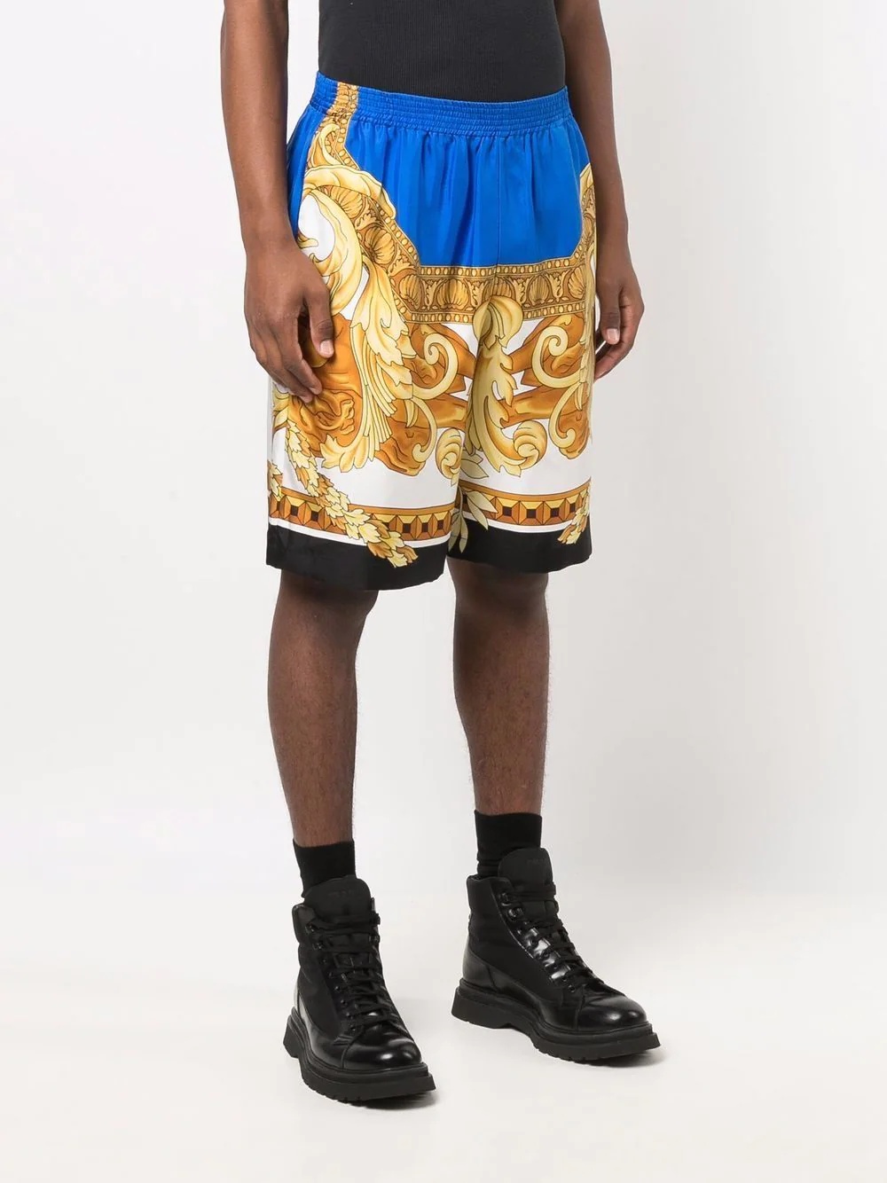 baroque-pattern knee-length shorts - 3