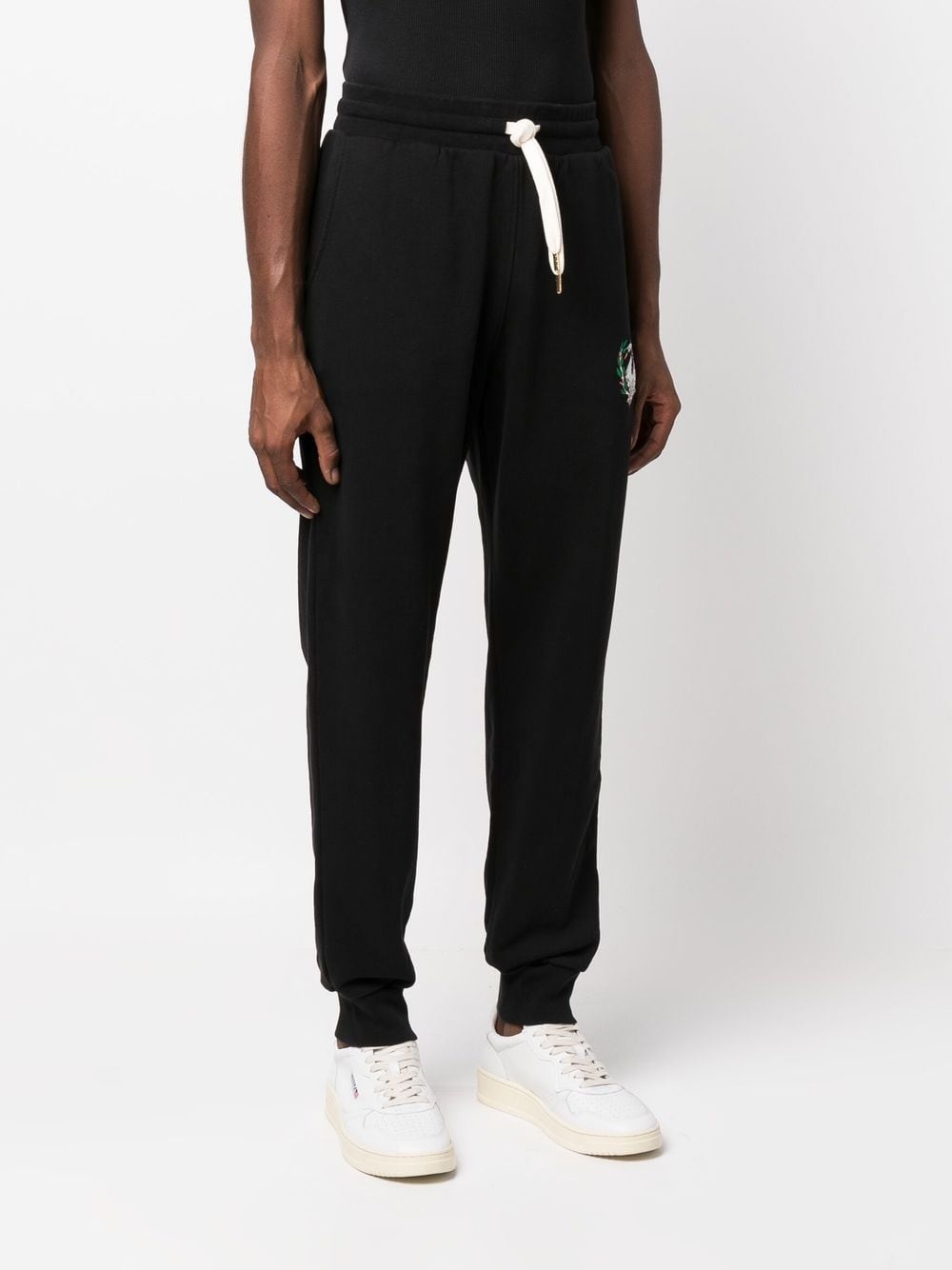 logo-embroidered organic cotton track pants - 3