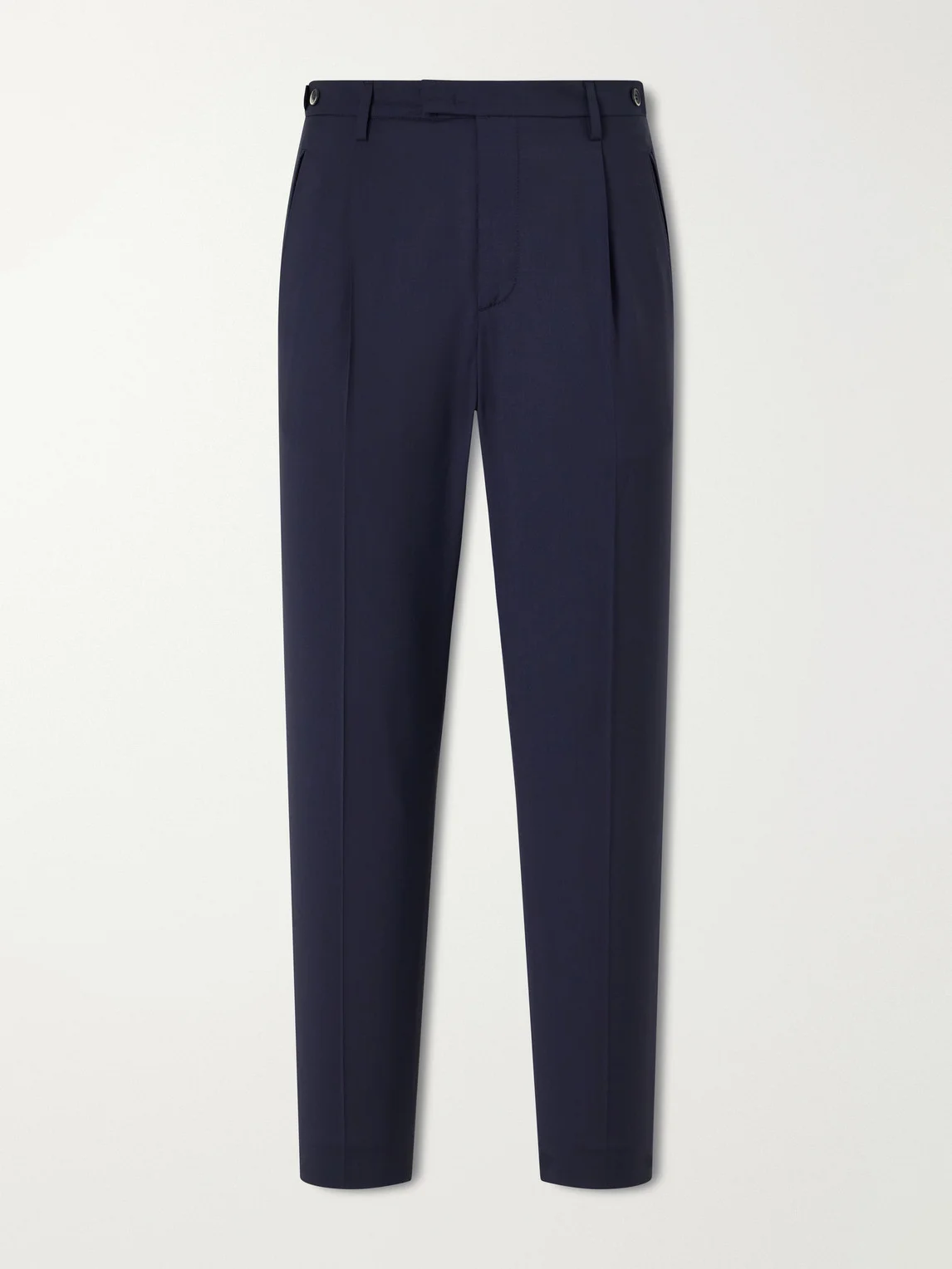 Straight-Leg Pleated Virgin Wool Suit Trousers - 1