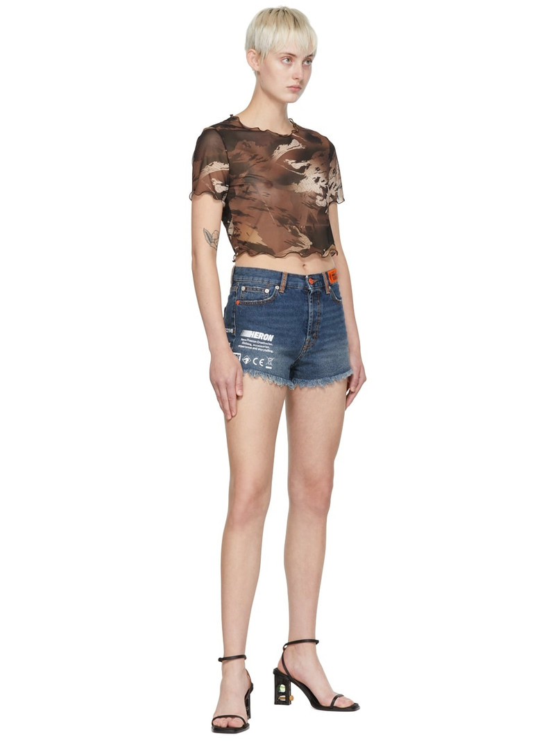 Heron Preston Brown Nylon T-Shirt outlook