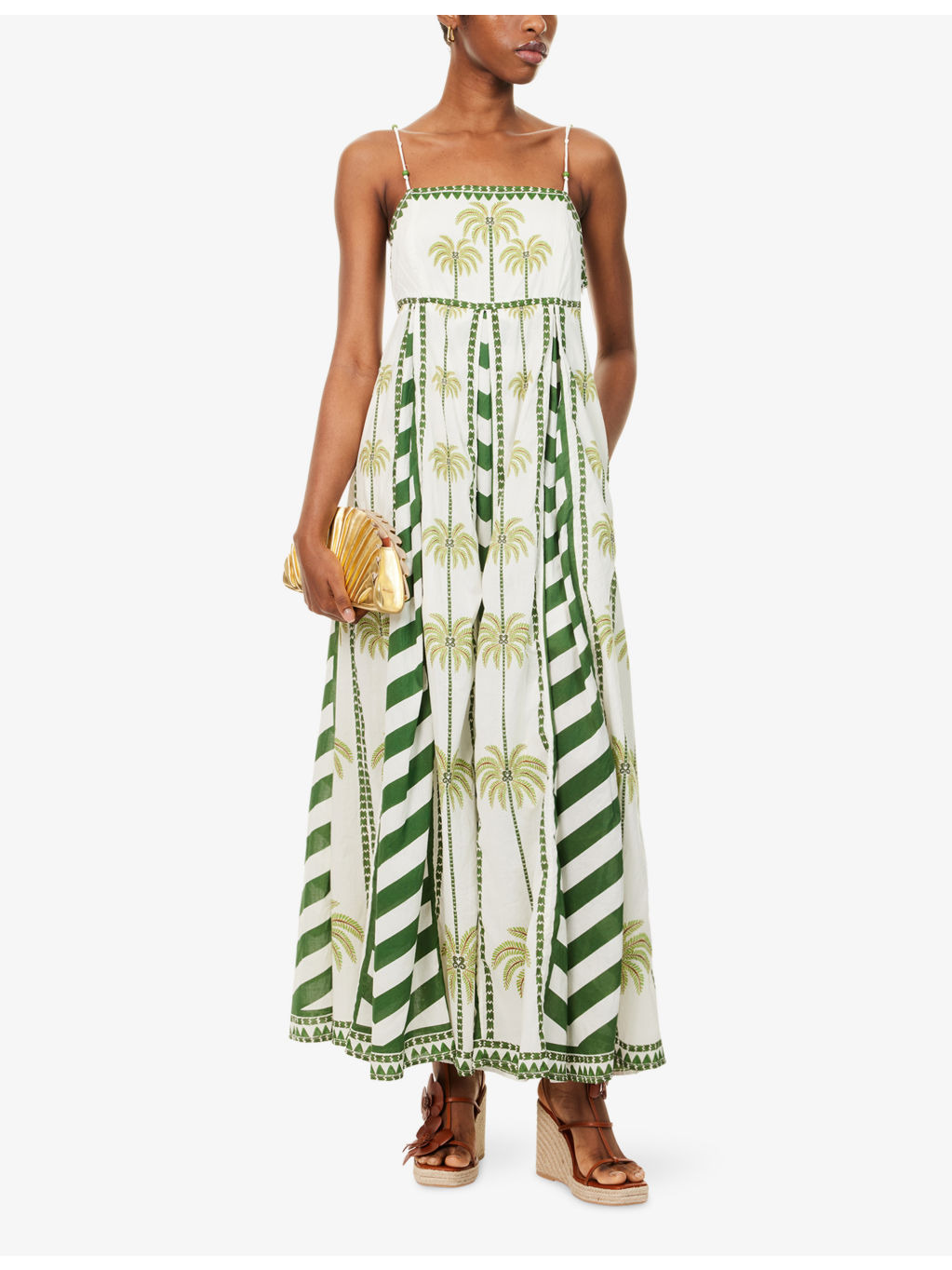 Milani Coco-Palm Print Cotton Maxi Dress - 2