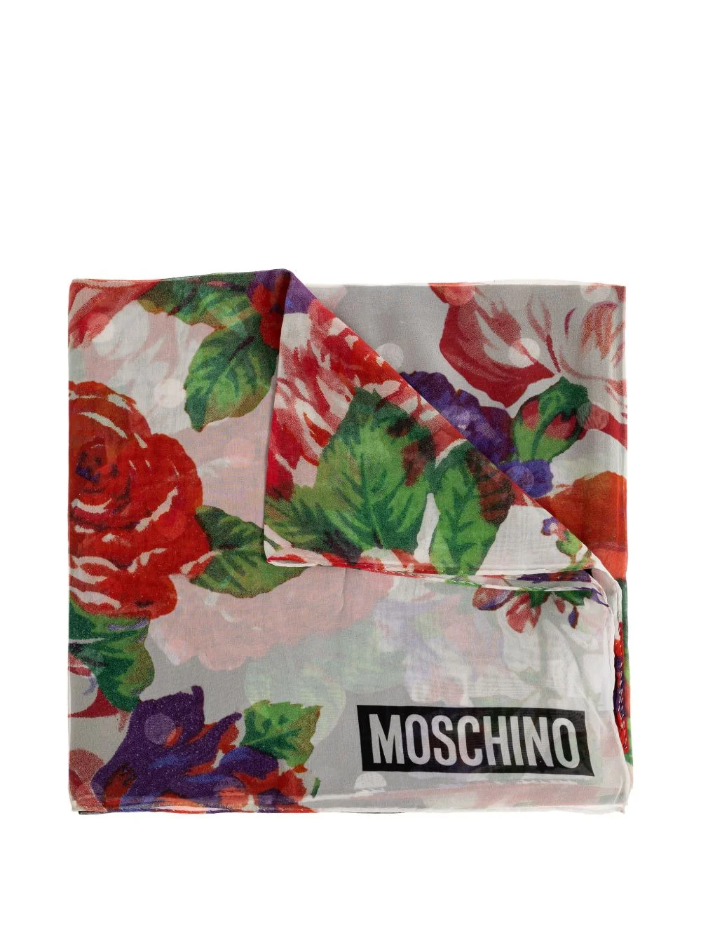floral-print silk scarf - 1