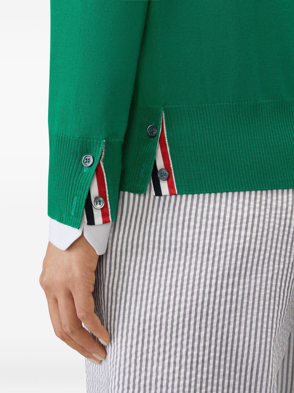 four-bar fine-merino wool cardigan - 4
