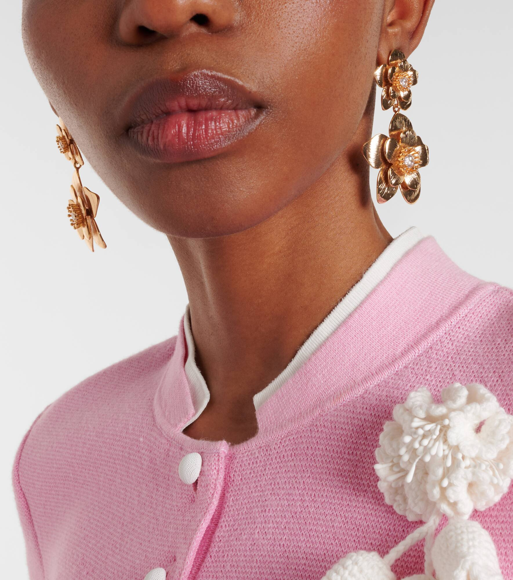 Flower drop earrings - 3