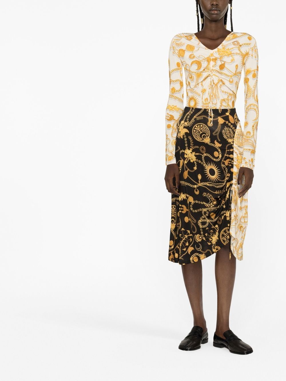 Ornament Moon-print midi skirt - 2