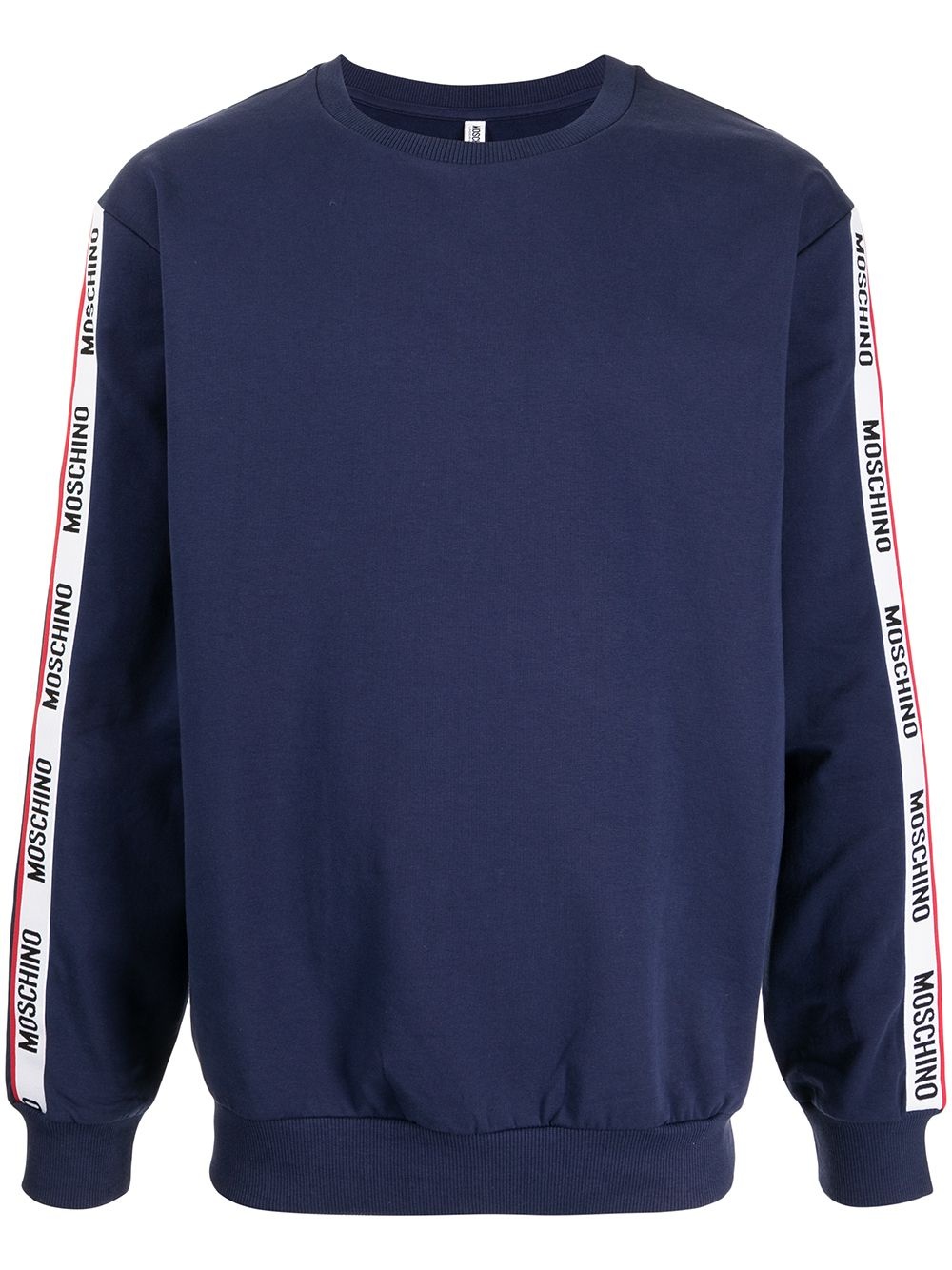 logo-tape cotton sweatshirt - 1