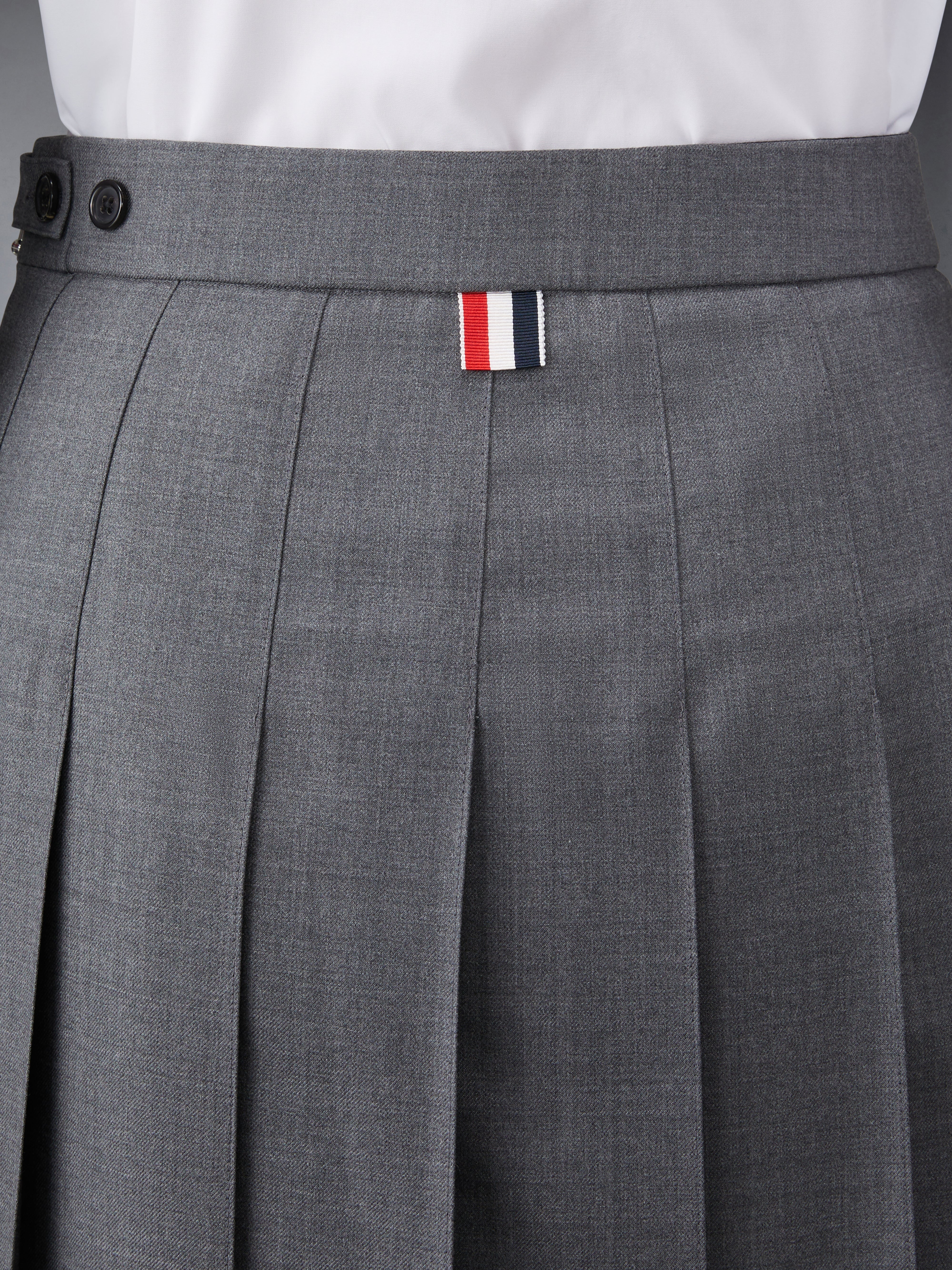 TWILL MIDI PLEATED SKIRT - 6