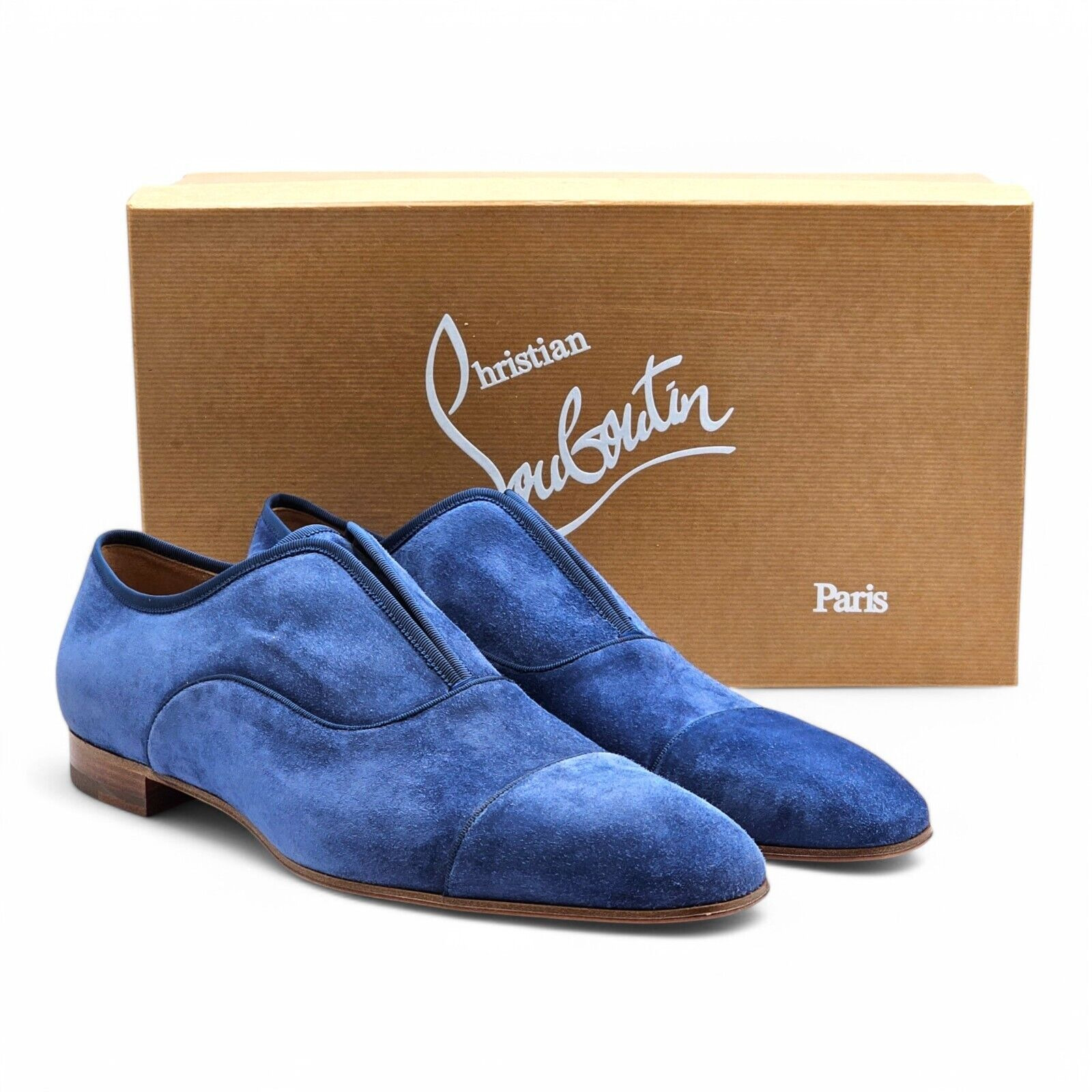 Christian Louboutin Alpha Male Oxford Suede Shoes - Blue EU 45.5 / US 12.5 - 2