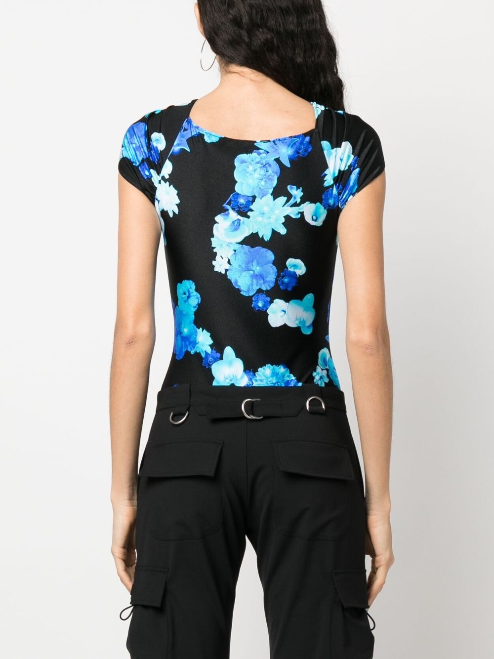 floral-print cut-out body - 4