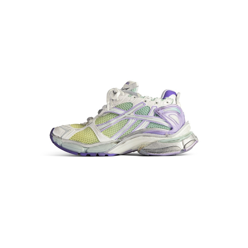 BALENCIAGA Women's Runner Gradient Sneaker  in White/grey/purple/neon Yellow outlook