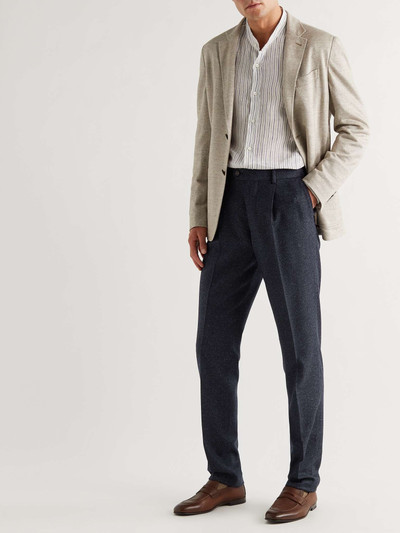 Brunello Cucinelli Pleated Houndstooth Virgin Wool and Silk-Blend Suit Trousers outlook