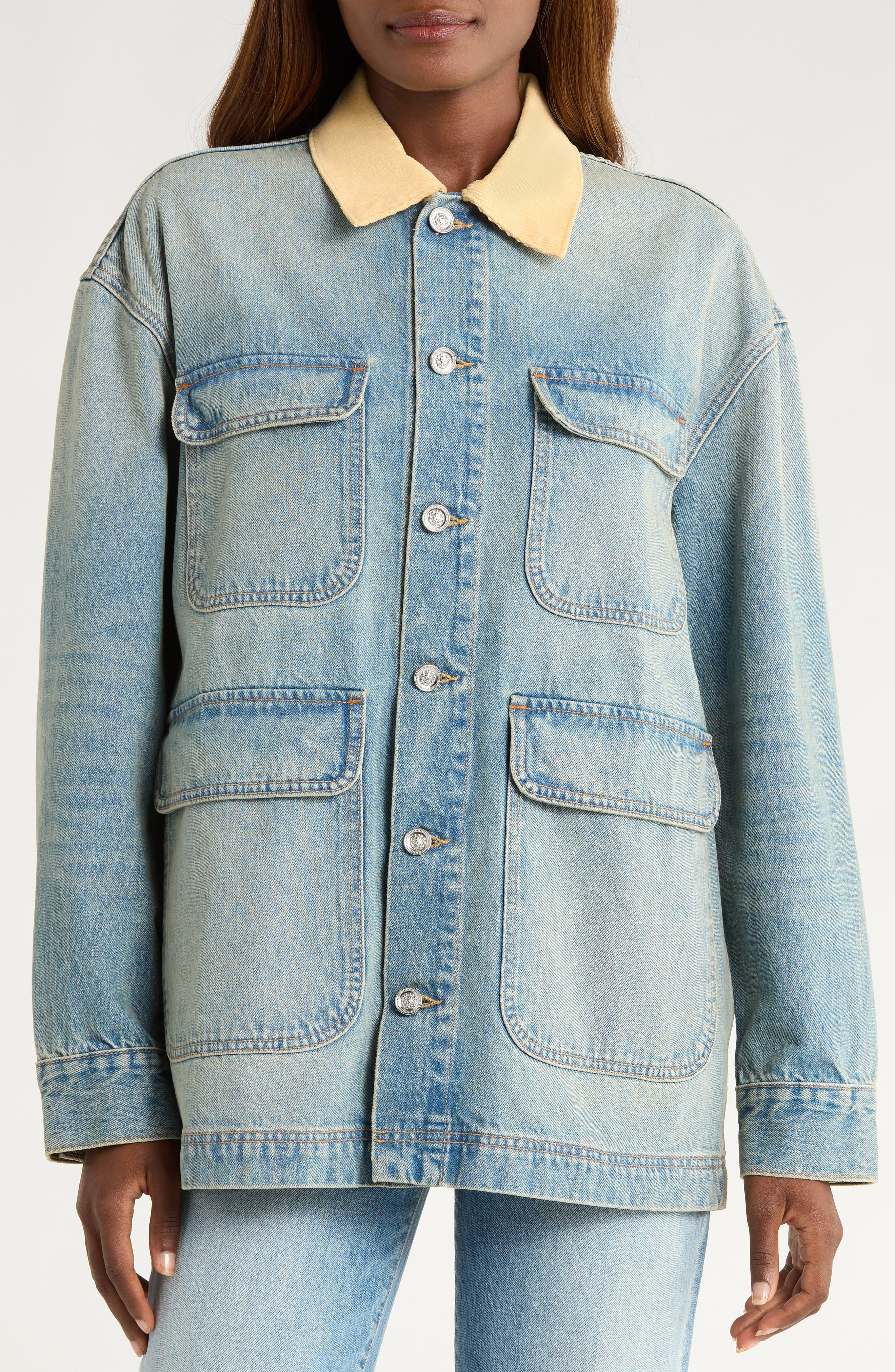 SLVRLAKE Hayden Relaxed Denim Workwear Jacket in Shes The One at Nordstrom - 4