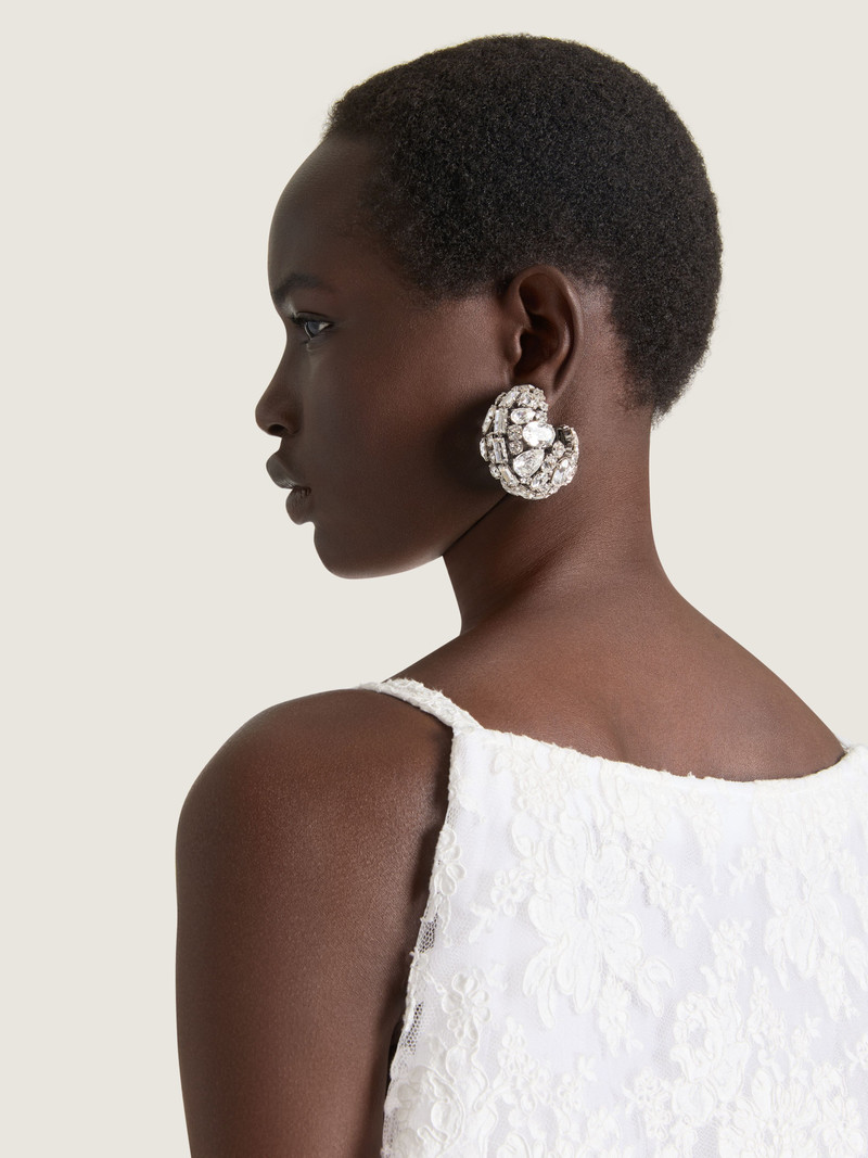 Givenchy BOLD CRYSTALS CLIP EARRINGS IN METAL AND CRYSTALS outlook