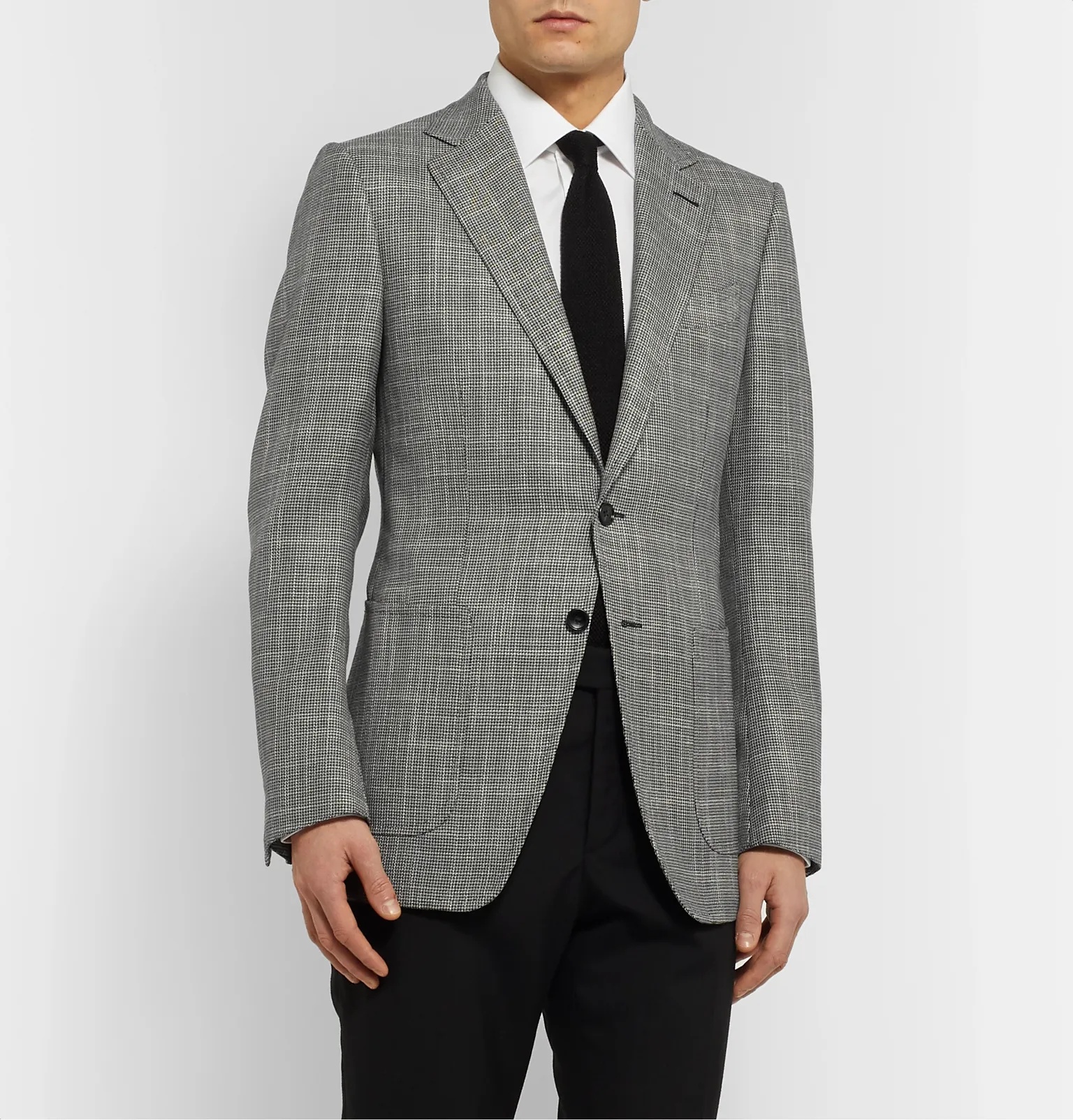 O'Connor Slim-Fit Houndstooth Wool, Mohair and Silk-Blend Blazer - 4