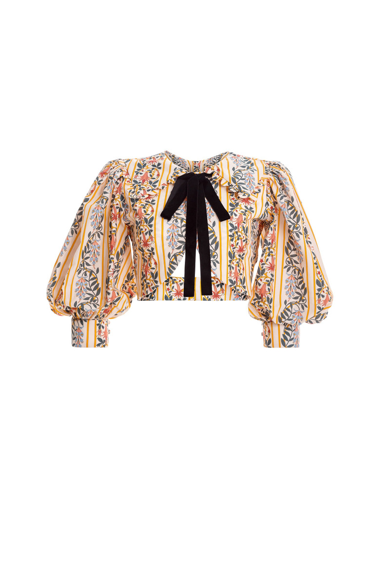 Granate Lluvia Foral Cropped Top 1