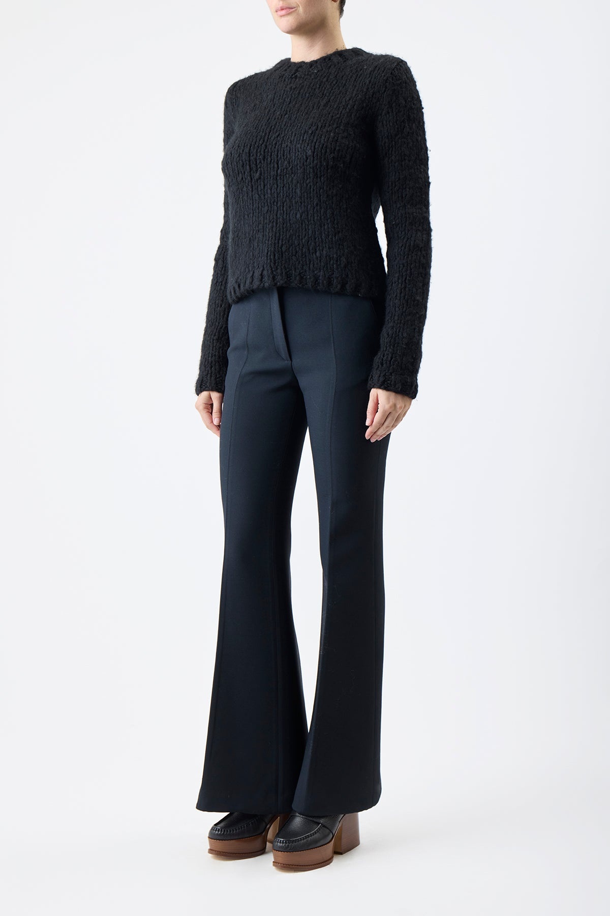 Dalton Sweater in Black Welfat Cashmere - 3