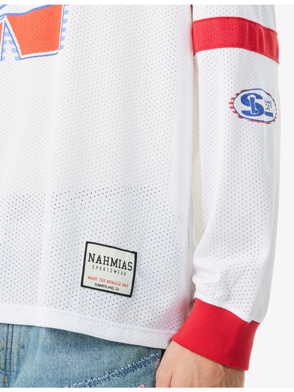 Racing Graphic-Print Long-Sleeve Mesh Top - 7