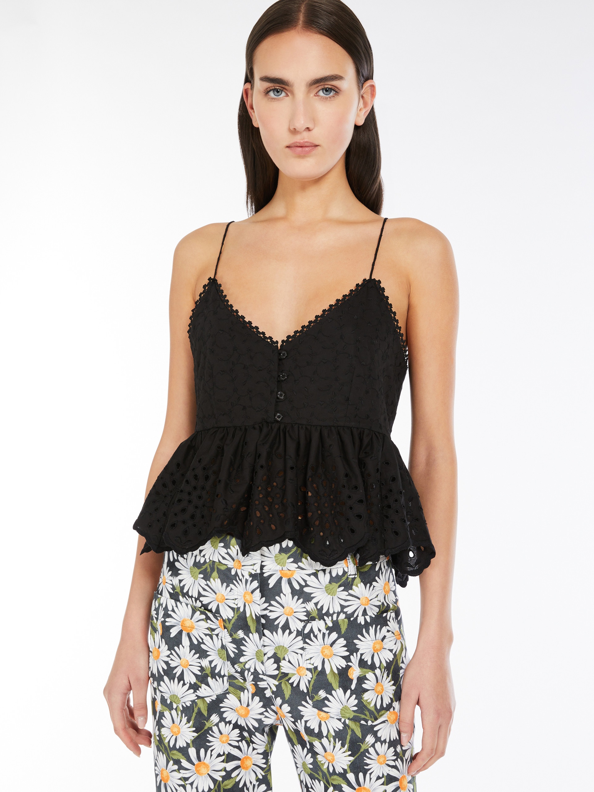 ASBURGO1234 Embroidered cotton canvas top - 5