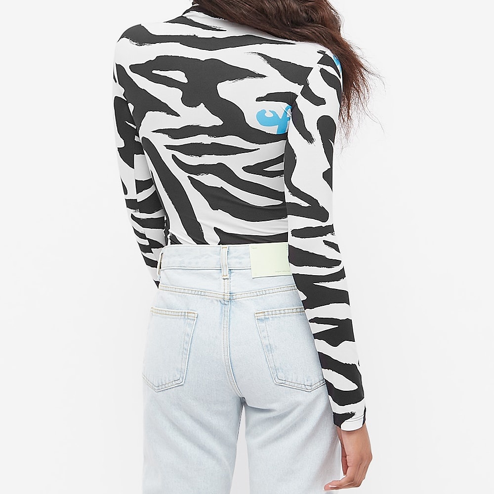 Off-White Zebra Print High Neck Top - 3