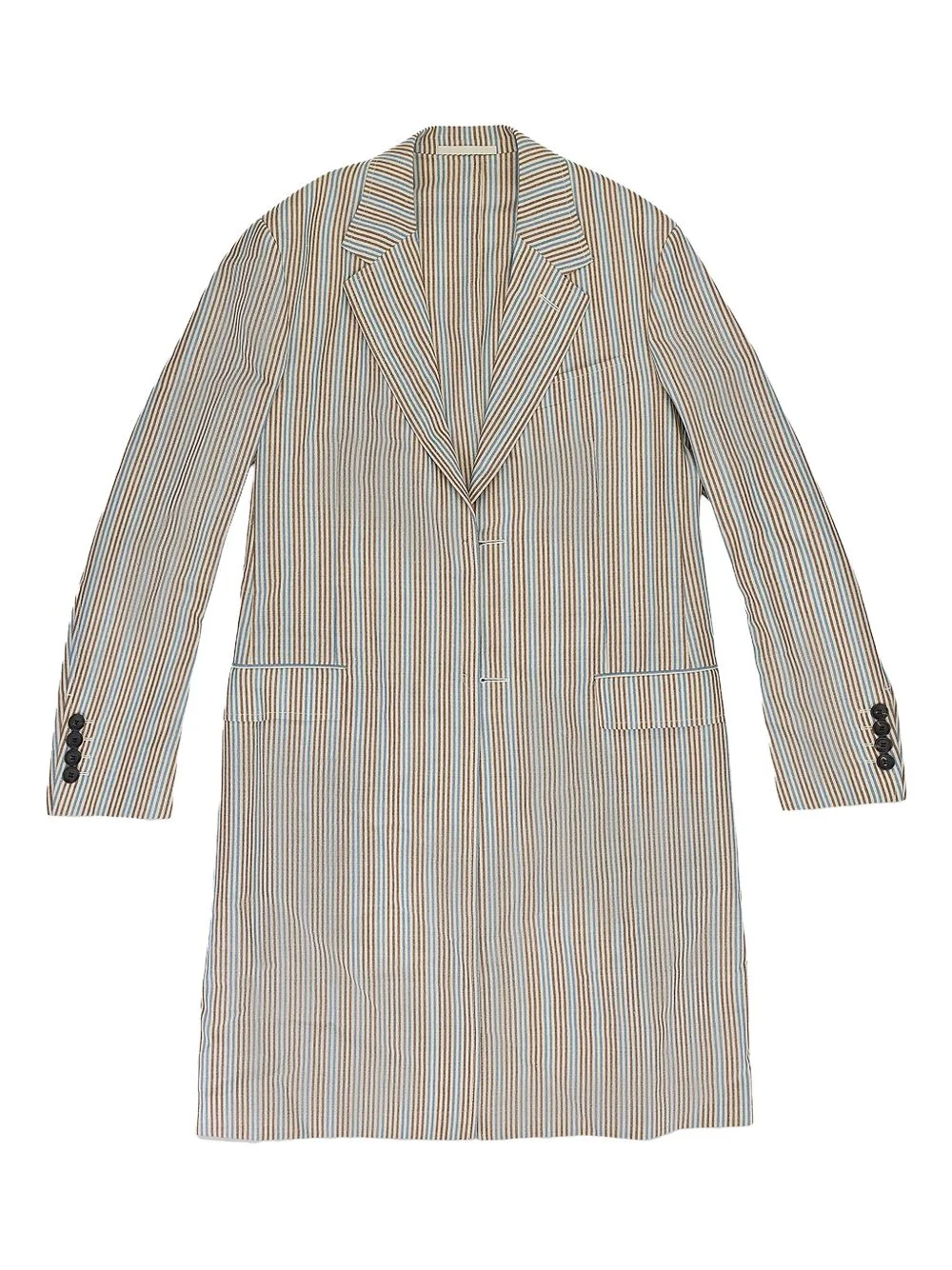 striped longline coat - 1