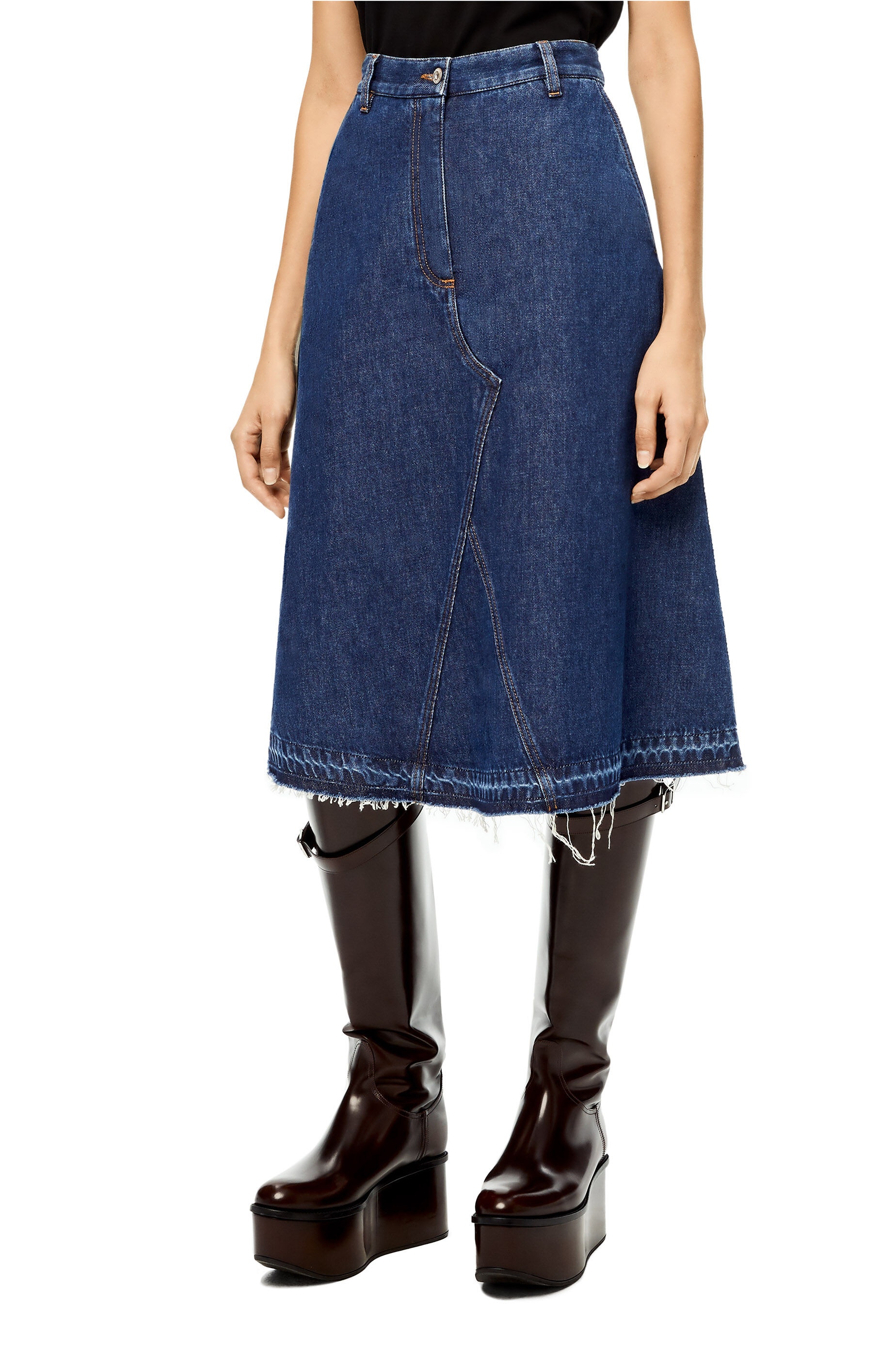 Midi skirt in denim - 3