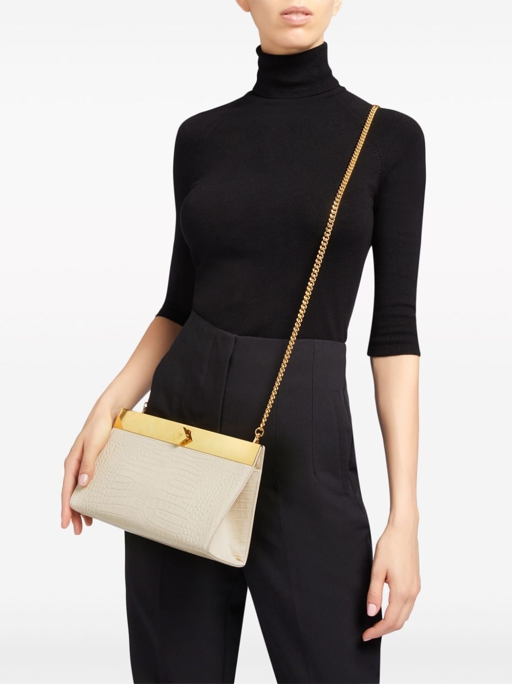 Tanaya crocodile-effect clutch bag - 2