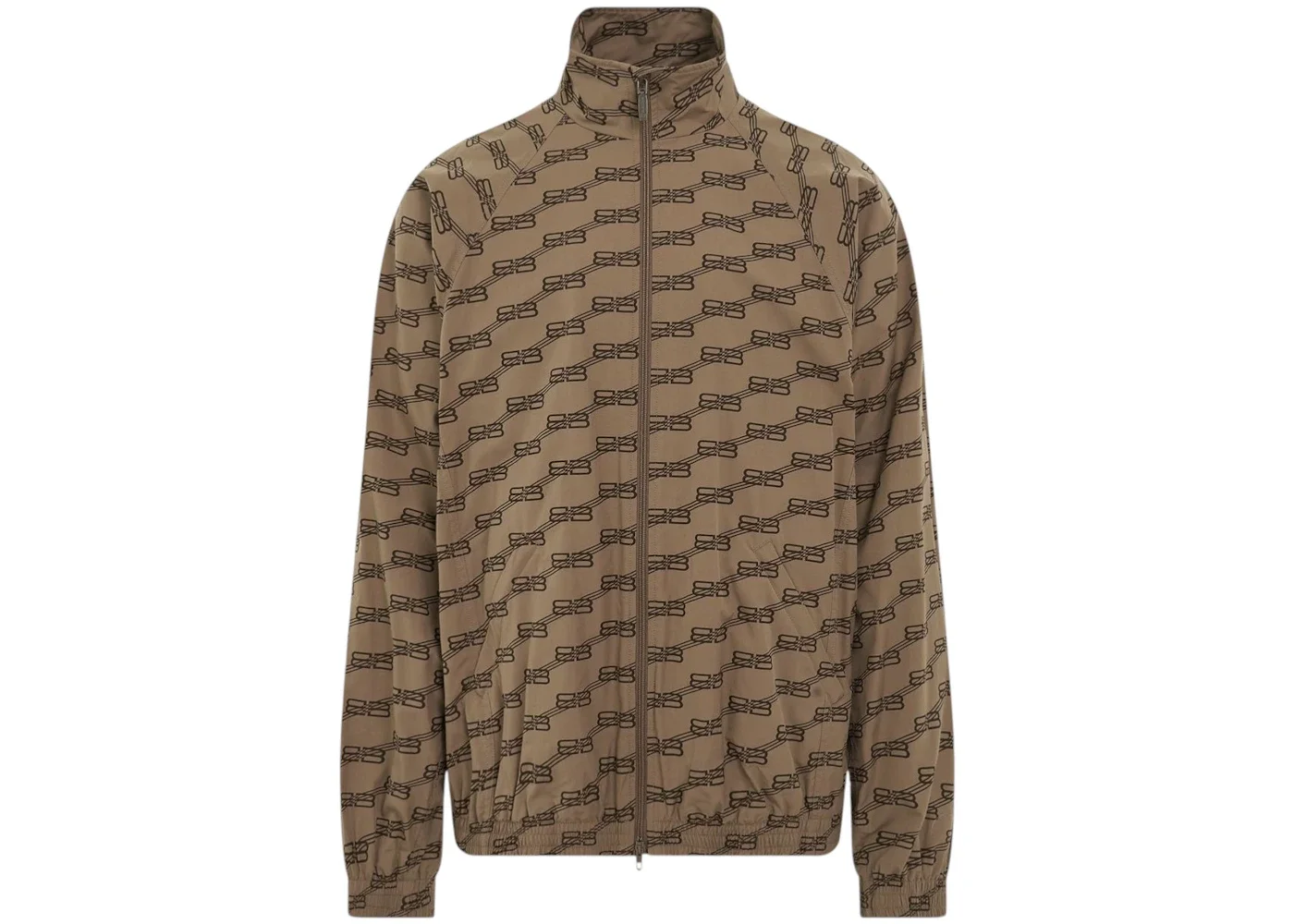 Balenciaga All-Over BB Monogram Tracksuit Jacket Beige/Brown - 1