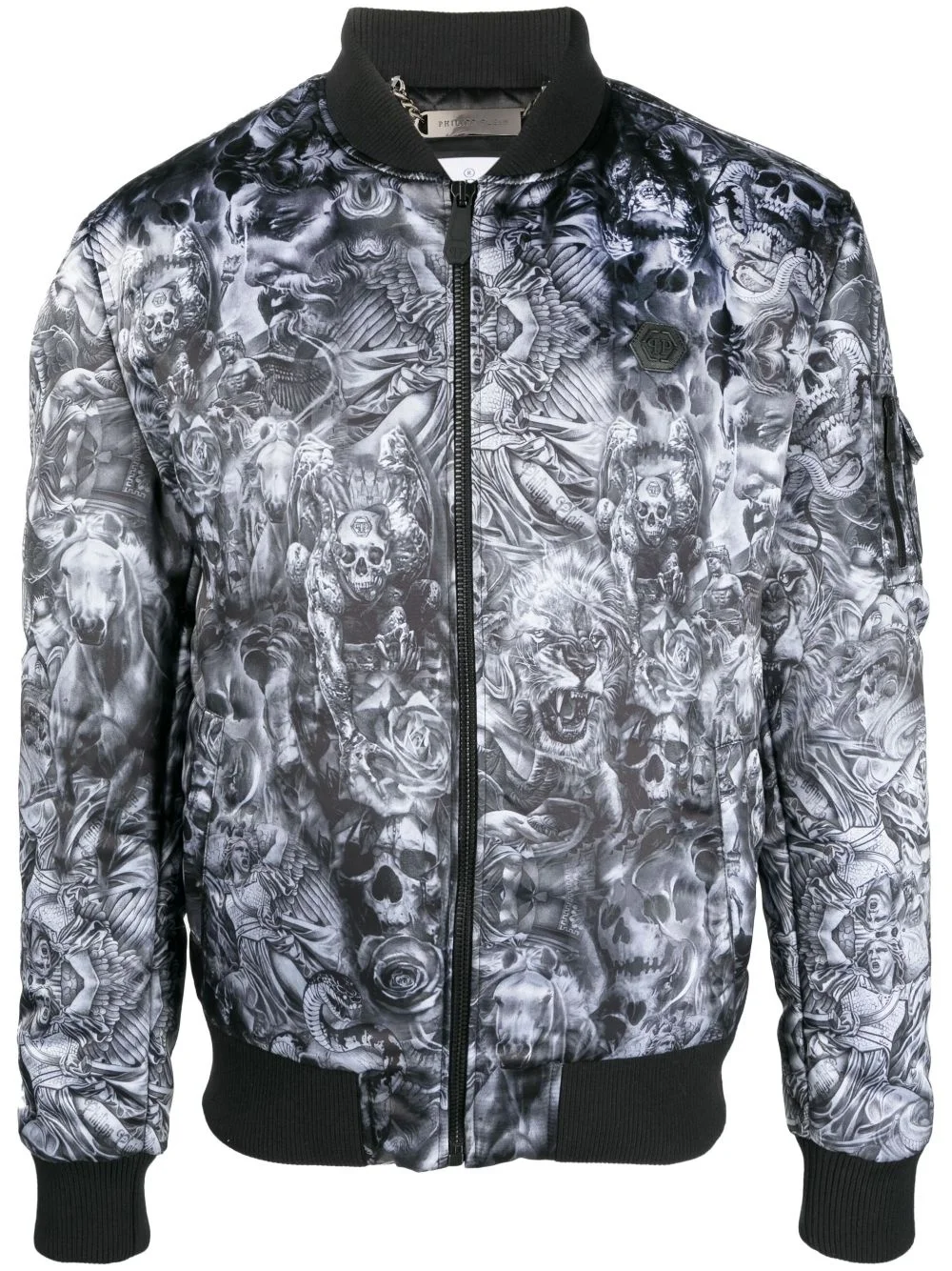 Tatto-print bomber jacket - 1