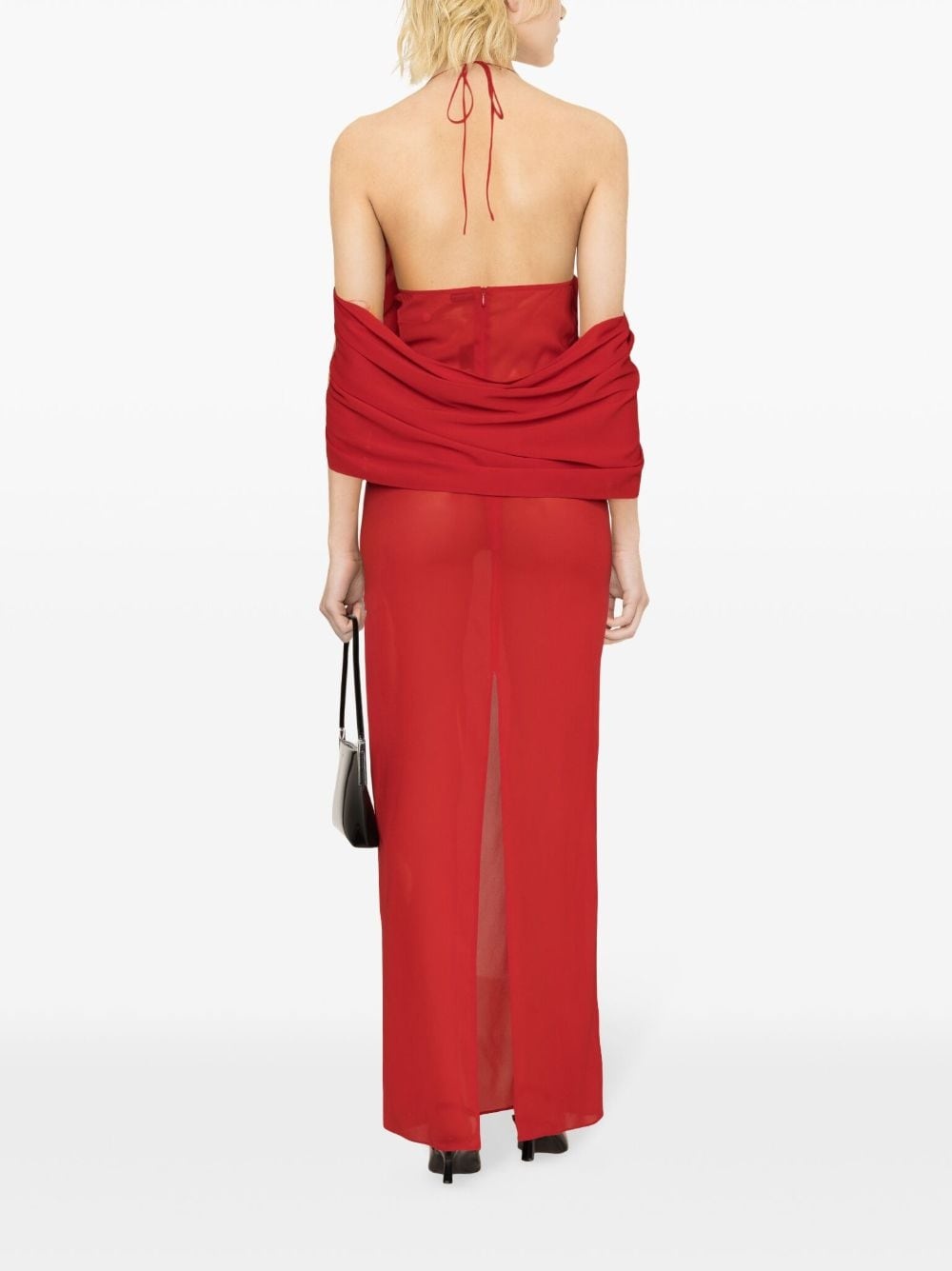 flower-appliquÃ© silk-blend dress - 4