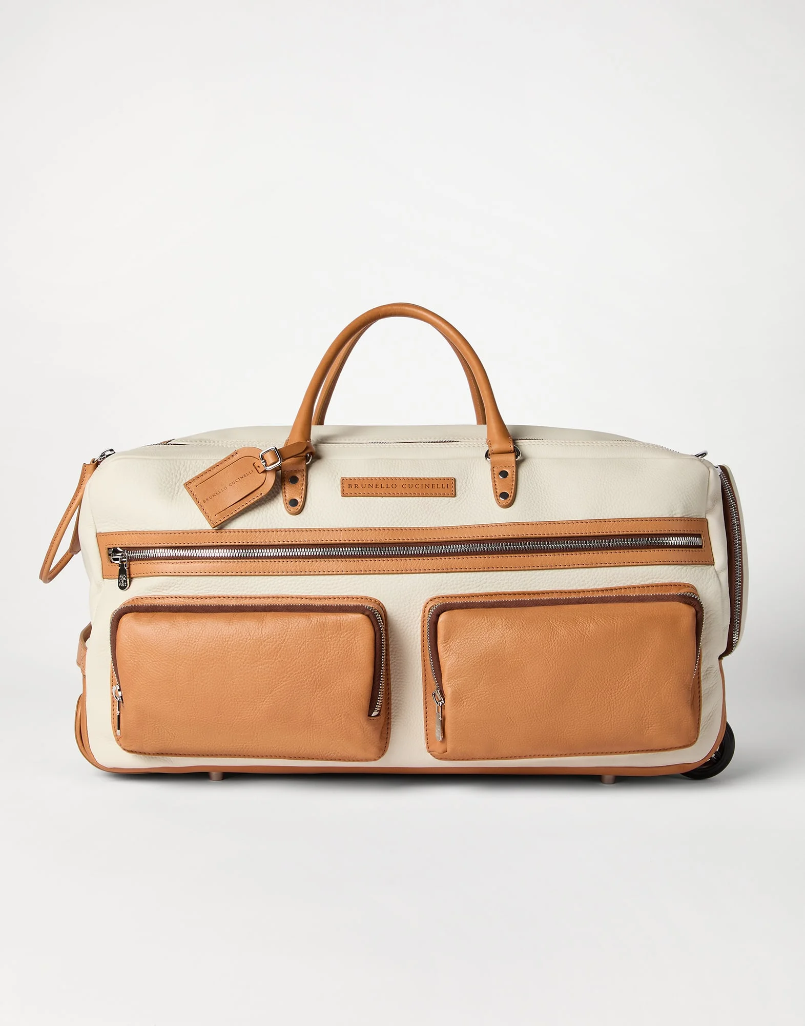 Grained calfskin and cowhide trolley bag - 1