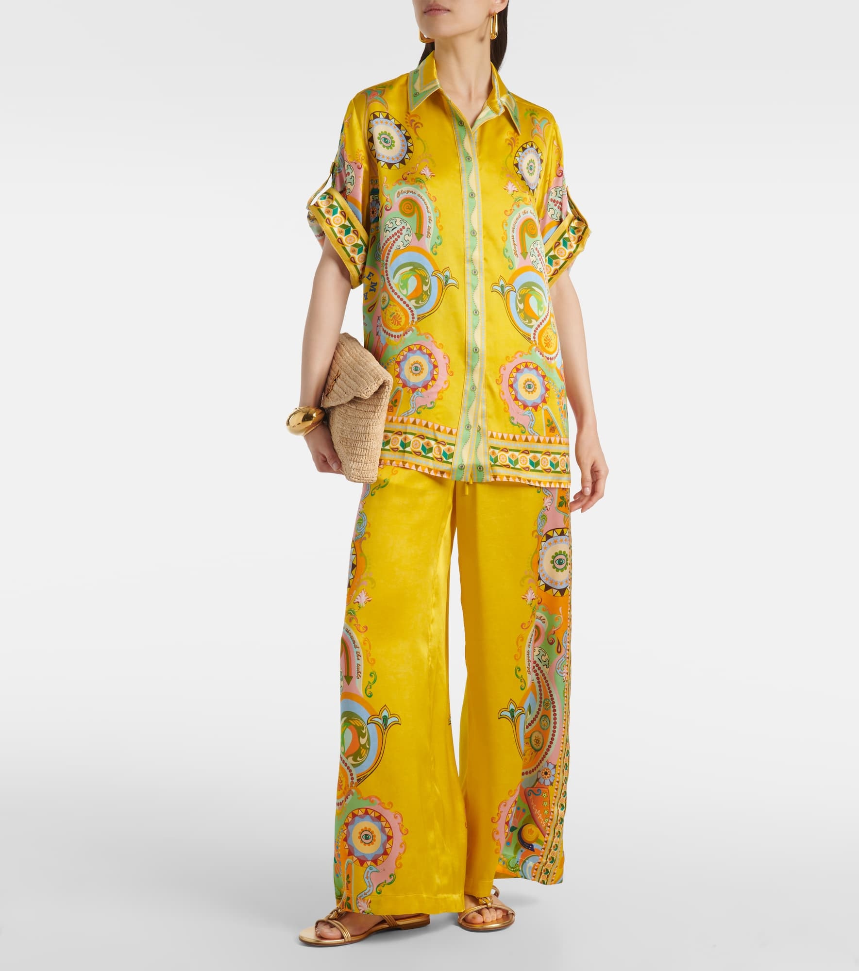 Pinball printed silk wide-leg pants - 2