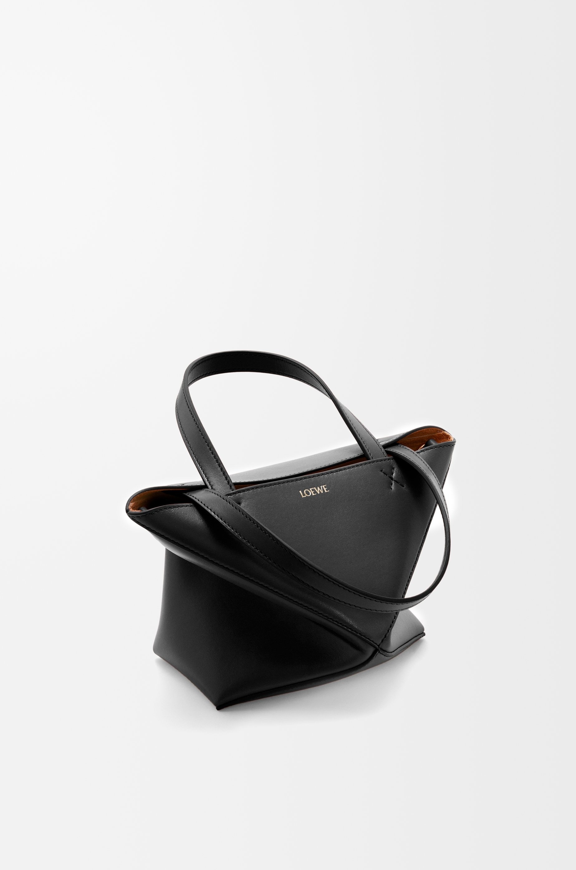 Mini Puzzle Fold Tote in shiny calfskin - 5