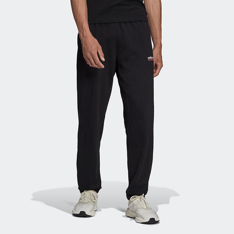 Men's adidas originals Solid Color Loose Sports Pants/Trousers/Joggers Black HF4771 - 2