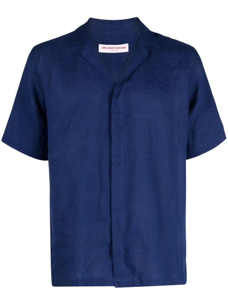 Maitan notched-collar linen shirt 1