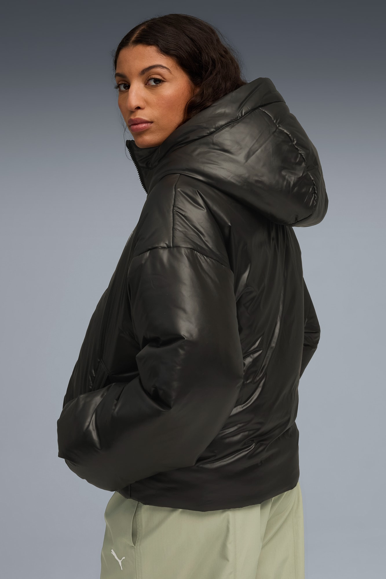 Shiny Hooded Padded Jacket Women - 6