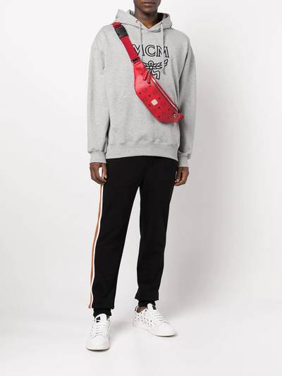 MCM logo print drawstring hoodie outlook