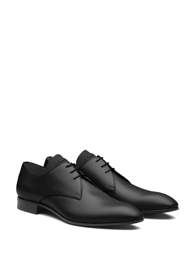 Prada almond-toe lace-up Derby shoes outlook