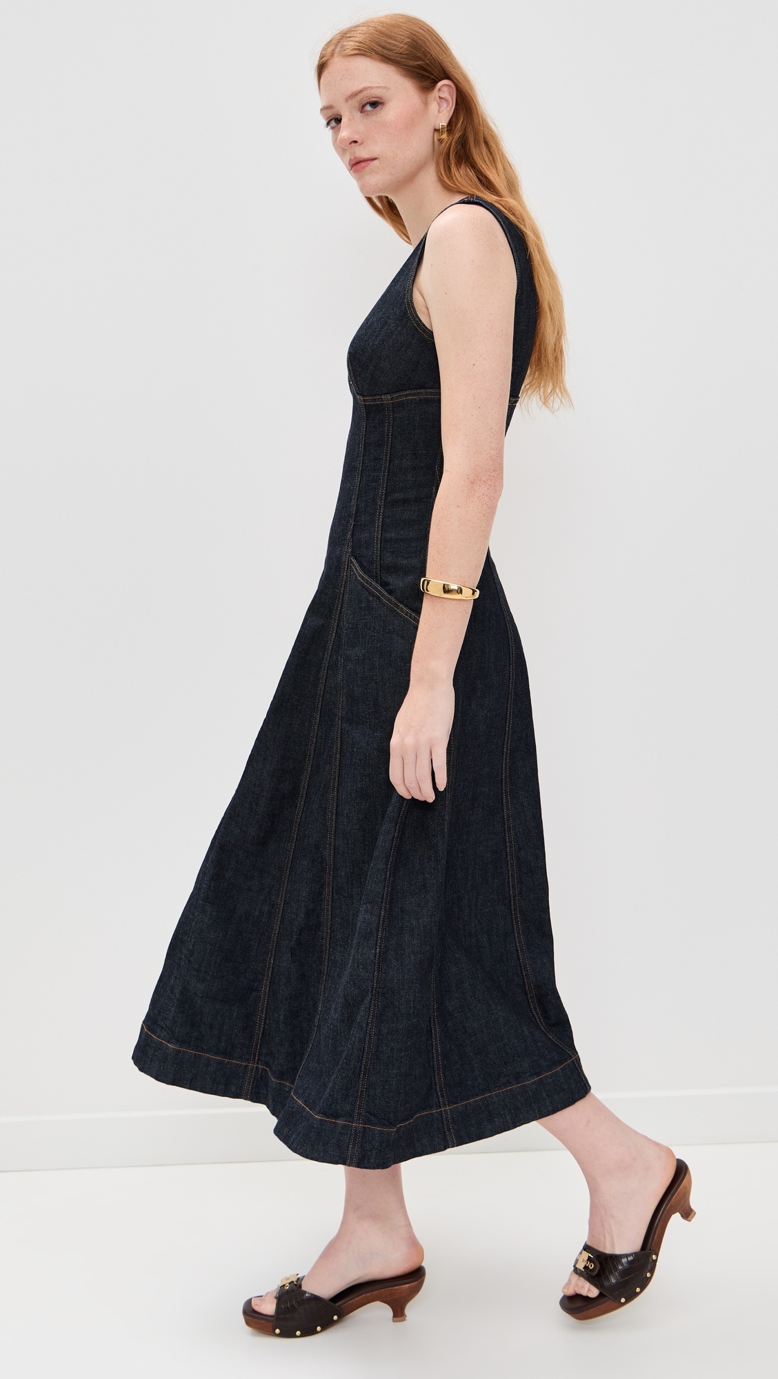 Indigo Denim Midi Dress - 3