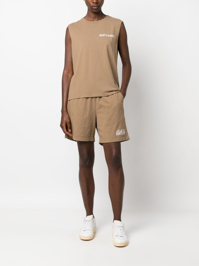 Sporty & Rich logo-print cotton tank top outlook