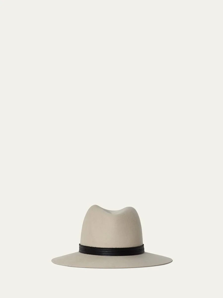 Corinne Belted Wool Fedora Hat - 1