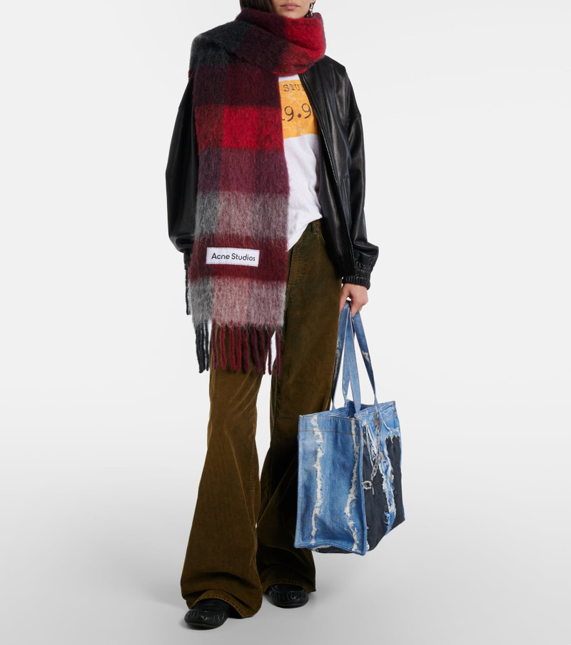 Acne Studios Trompe-l'oeil denim tote bag outlook