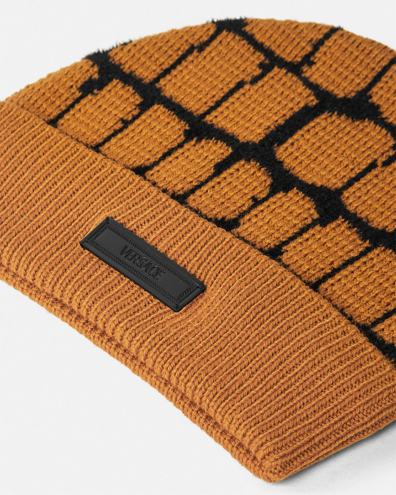 VERSACE Croc-Effect Chenille Jacquard Beanie outlook