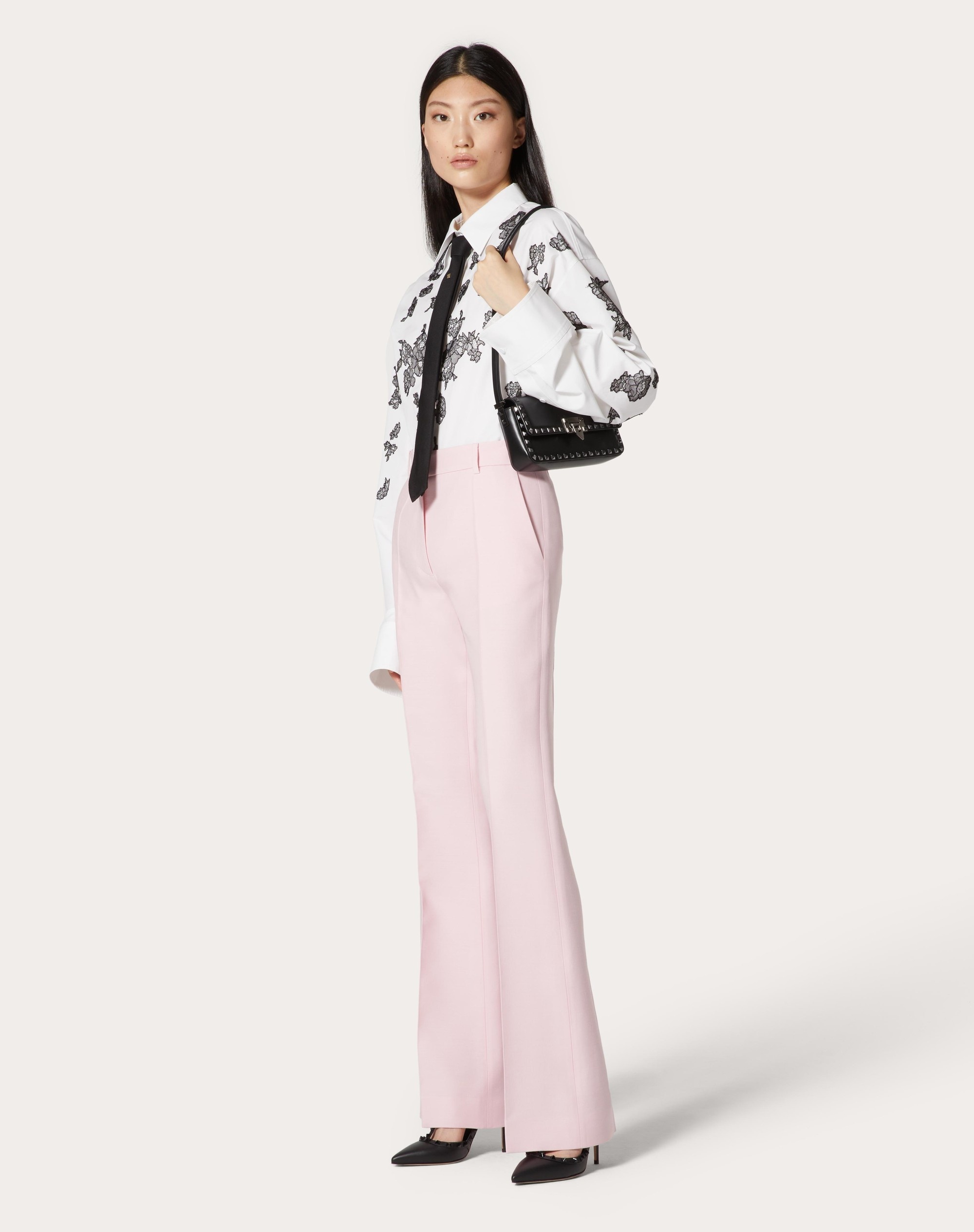 Crepe Couture Trousers for Woman in Pink Pp