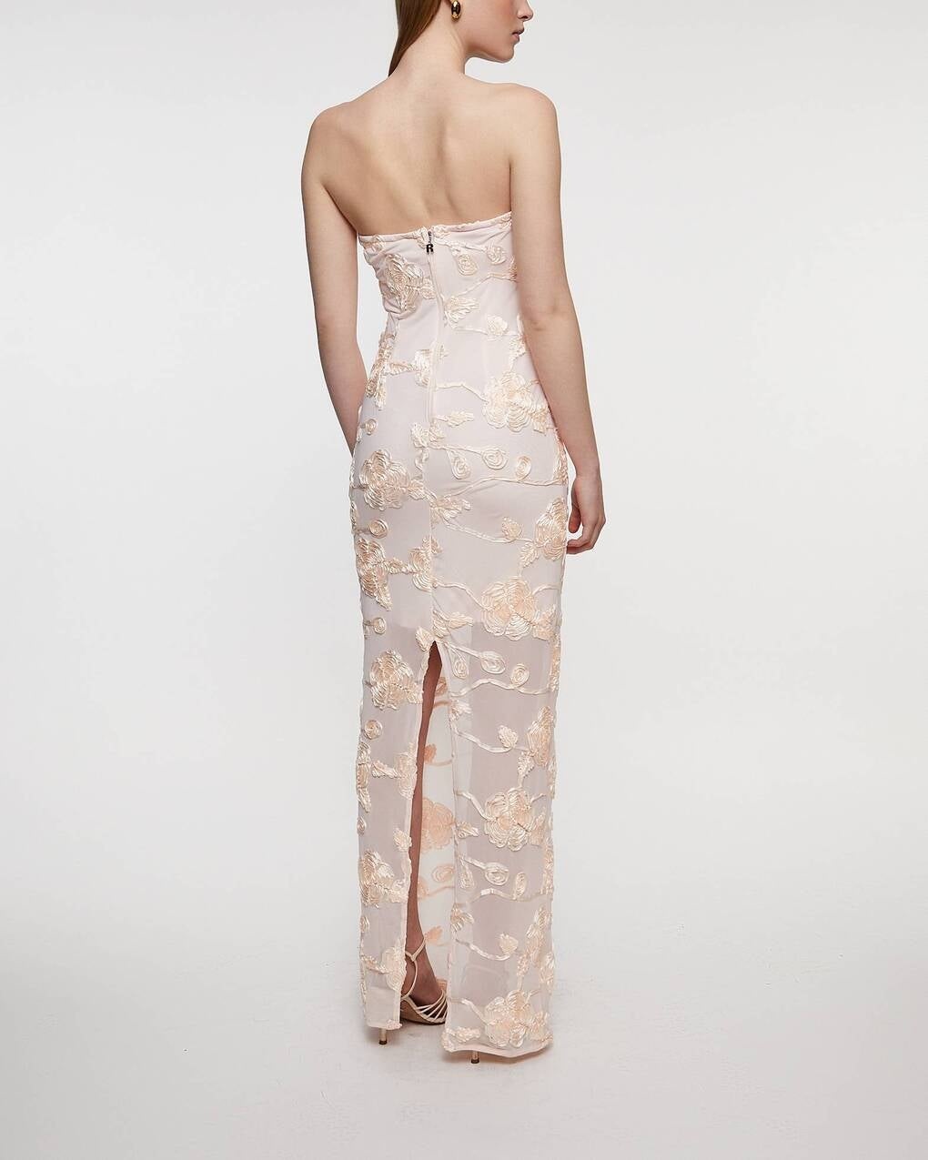 Dress Flower Mesh Tube  Pink - 4