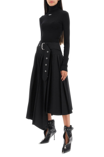 Off-White BELTED TECH DRILL PLEATED SKIRT outlook