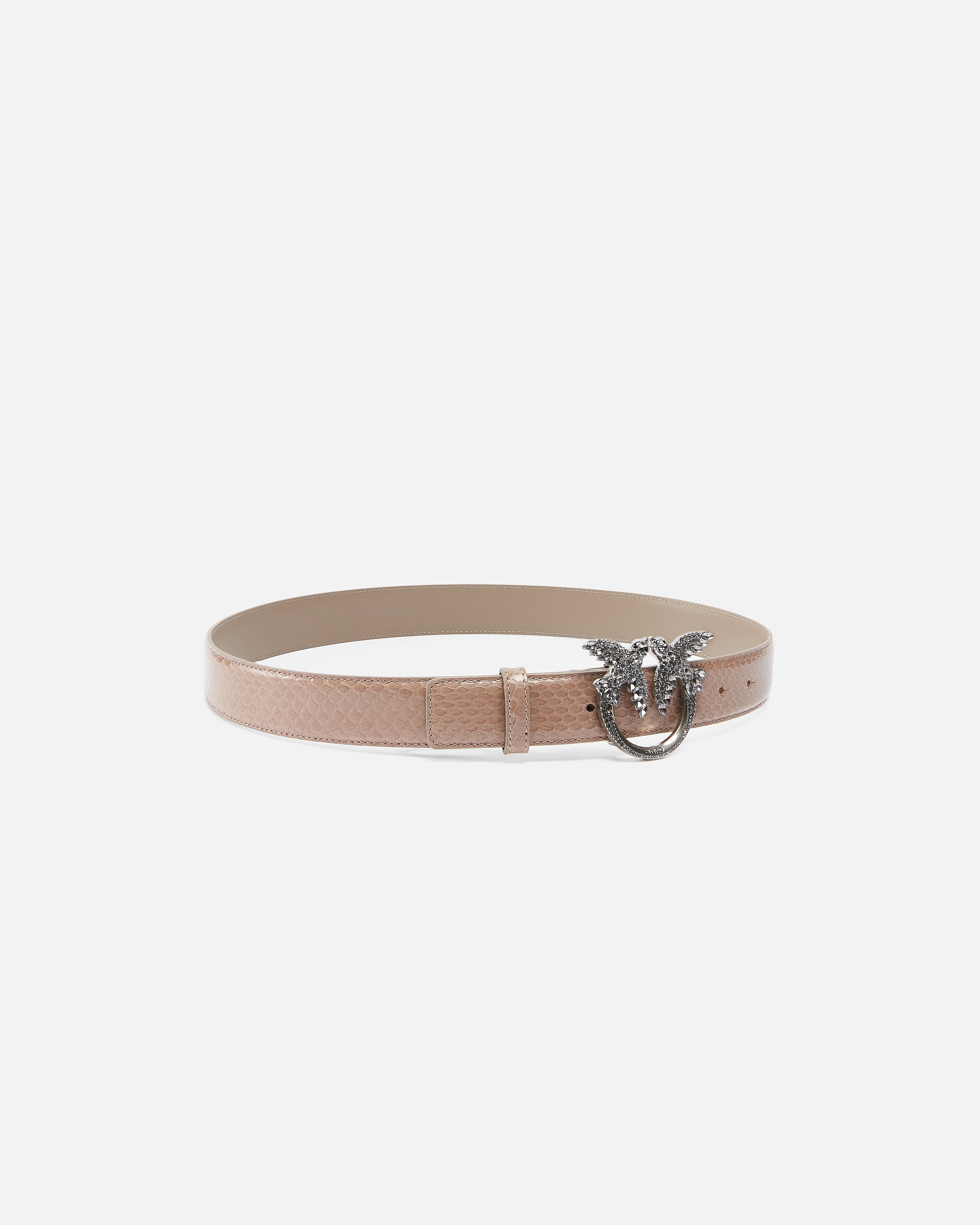 3CM GLOSSY PYTHON LEATHER BELT PINKO GALLERIA. - 2