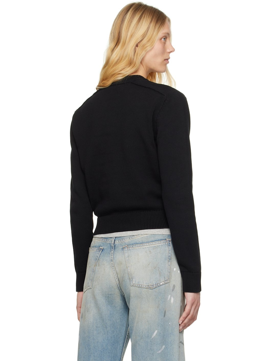 Black Cotton Sweater - 3