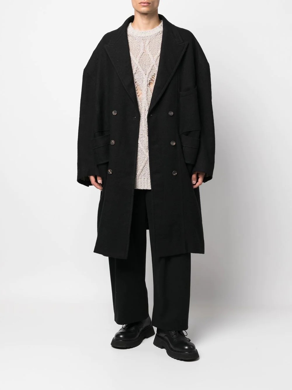 double-breasted oversize coat - 2