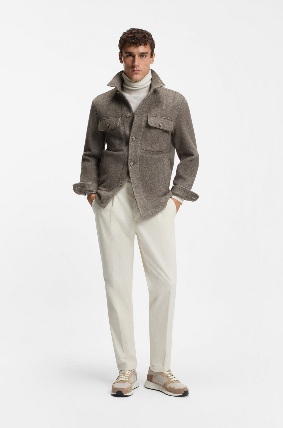 TAPERED-FIT TROUSERS IN STRETCH-COTTON CORDUROY - 3