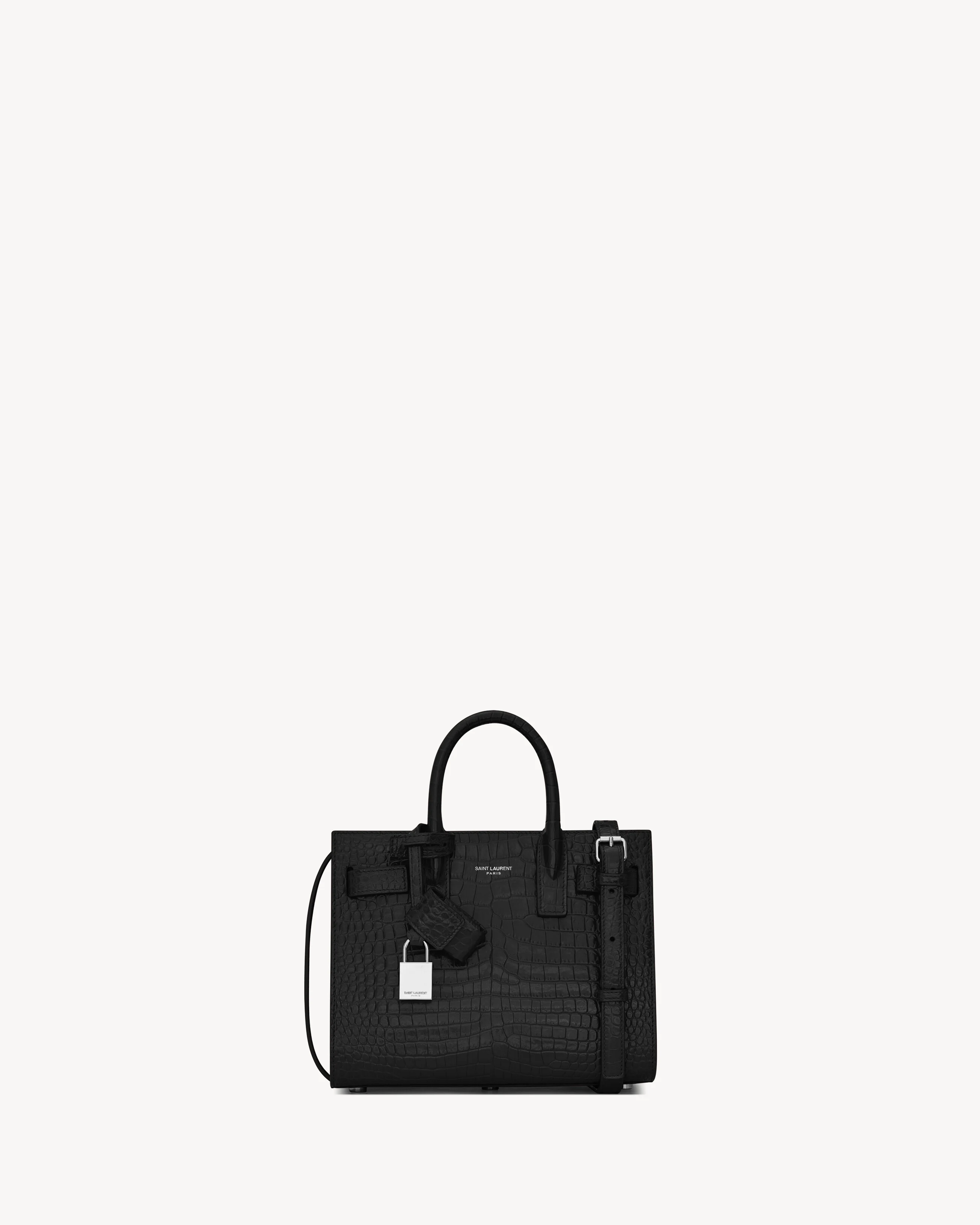 SAC DE JOUR IN CROCODILE EMBOSSED LEATHER - NANO - 1